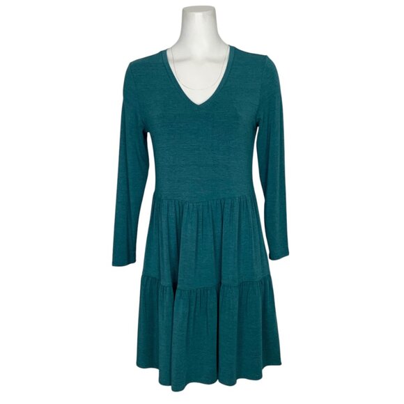 Matilda Jane Wonderment Best of The Best Dress S Teal Long Sleeve Tiered Mini - Picture 1 of 12